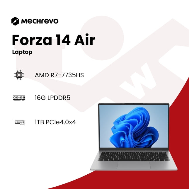 Mechrevo Forza 14 Air Laptop l  1TB NVME M.2 l AMD Ryzen 7 l with Laptop Bag
