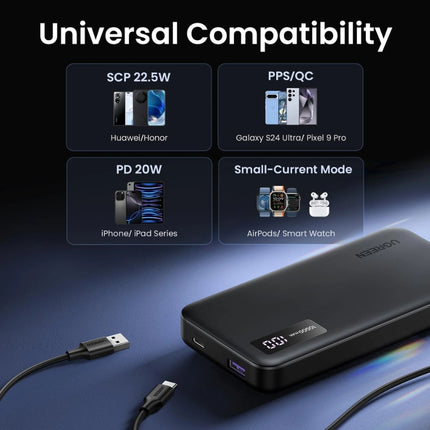 UGREEN 10000mAh Mini Power Bank 20W l Black