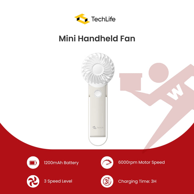 TechLife Mini Handheld Fan