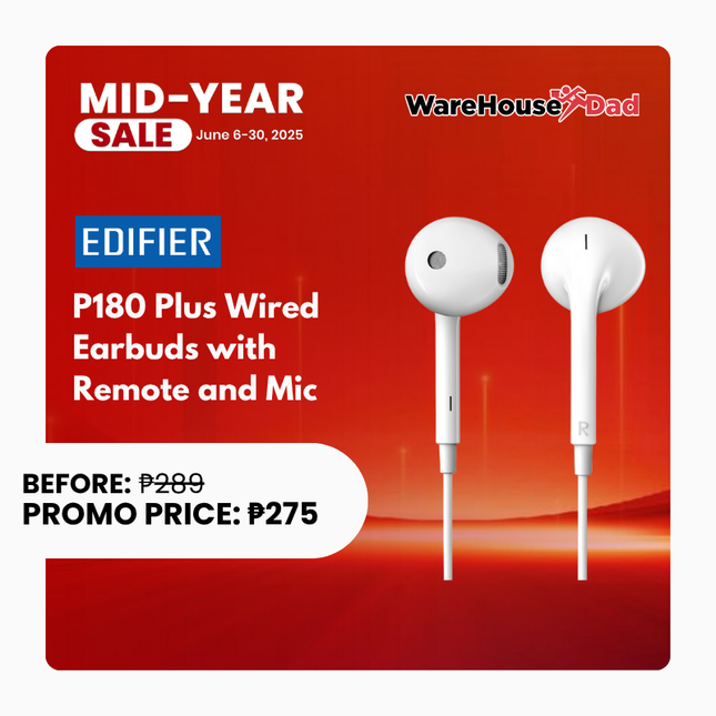 Edifier P180 Plus  Wired Earbuds with Remote and Mic