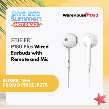 Edifier P180 Plus  Wired Earbuds with Remote and Mic