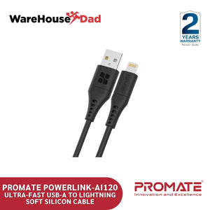 Promate PowerLink-Ai120 Ultra-Fast USB-A to Lightning Soft Silicon cable