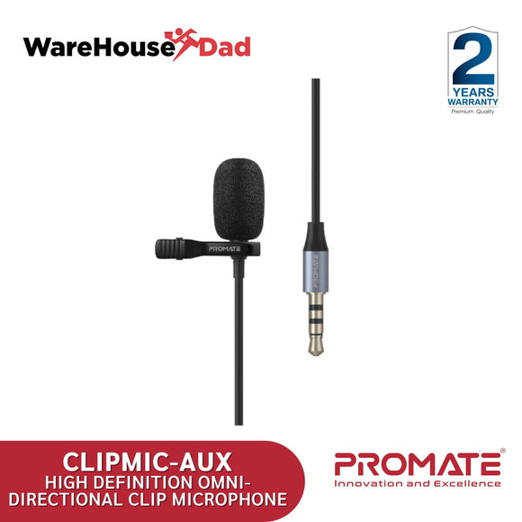 Promate ClipMic-AUX High Definition Omni-Directional Clip Microphone