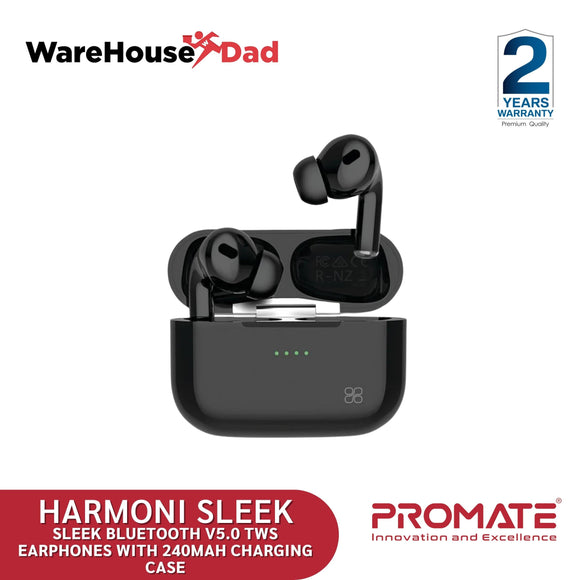Promate Harmoni Sleek Bluetooth v5.0 TWS Earphones with 240mAh Charging Case