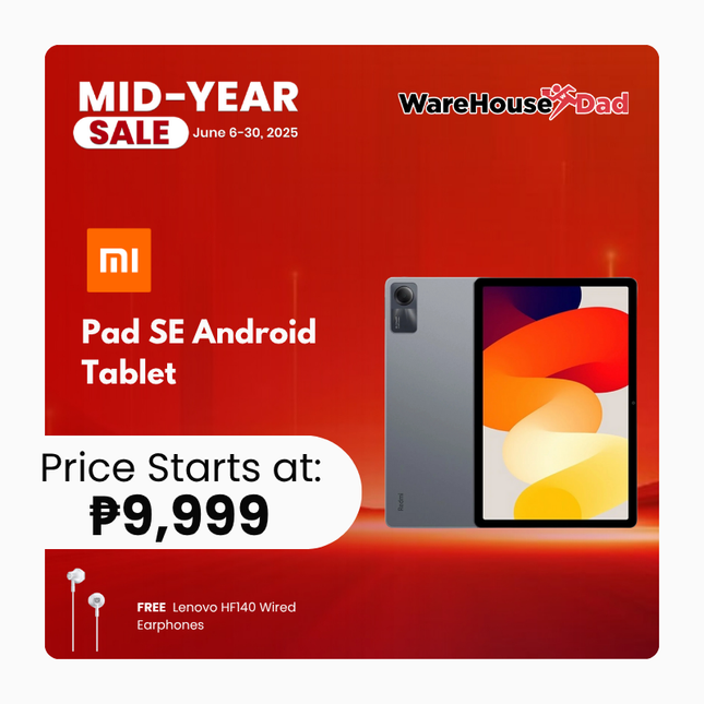 Xiaomi Redmi Pad SE Android Tablet with Free Lenovo HF140 Wired Earphone