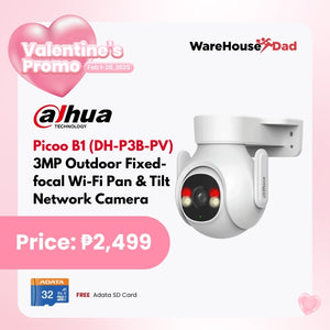 Dahua Picoo B1 (DH-P3B-PV) 3MP Outdoor Fixed-focal Wi-Fi Pan & Tilt Network Camera with FREE Adata SD Card