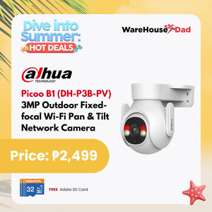 Dahua Picoo B1 (DH-P3B-PV) 3MP Outdoor Fixed-focal Wi-Fi Pan & Tilt Network Camera with FREE Adata SD Card
