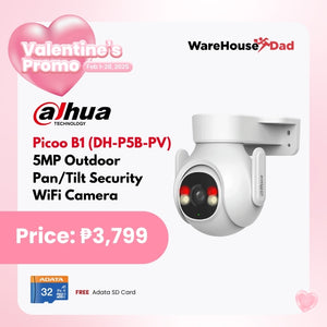 Dahua Picoo B1 (DH-P5B-PV) 5MP Outdoor Fixed-focal Wi-Fi Pan & Tilt Network Camera with FREE Adata SD Card