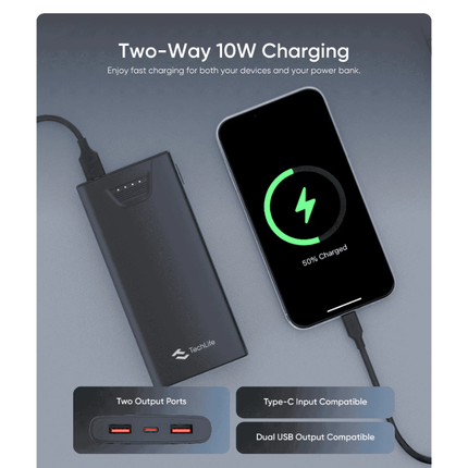 TechLife S102 10000mAh Power Bank l White