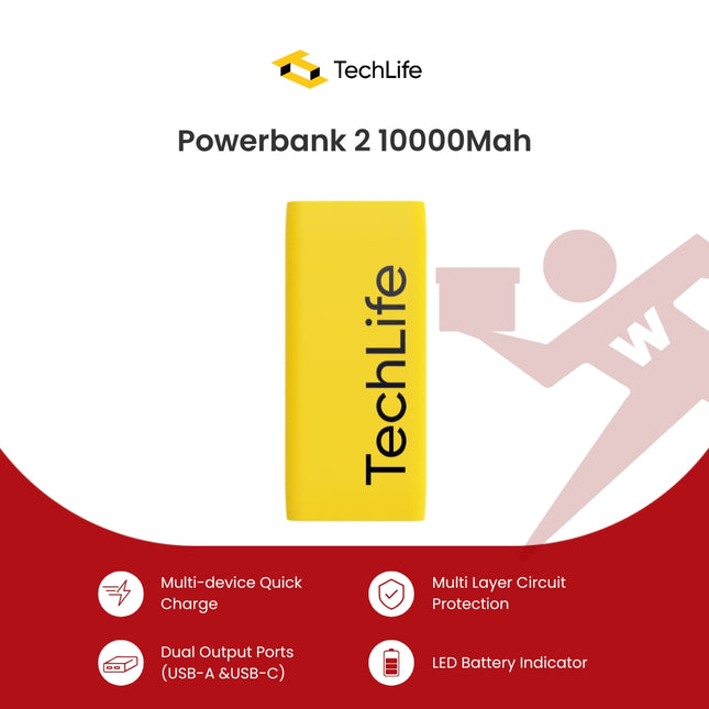 TechLife Powerbank 2 (TLPBNK05) 10000Mah