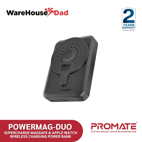 Promate PowerMag-Duo SuperCharge MagSafe & Apple Watch Wireless Charging Power Bank
