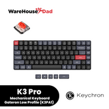 Keychron K3 Pro QMK Mechanical Keyboard 75% Layout, Wired/Bluetooth, White LED, Gateron Low Profile