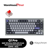 Keychron Q1 Pro Knob QMK Keyboard (Silver Grey, 75%, Wired/Bluetooth, RGB, Aluminum, Hotswap)