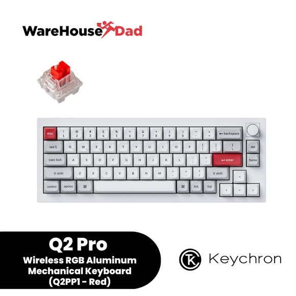 Keychron Q2 Pro Knob QMK Keyboard (Shell White, 65%, Wired/Bluetooth, RGB, Aluminum, Hotswap)