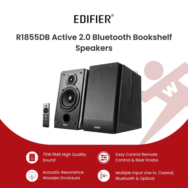 Edifier R1855DB Active 2.0 Bluetooth Bookshelf Speakers