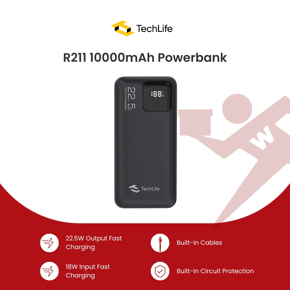 TechLife R211 (TLPBNK08) 10000mAh Powerbank – WarehouseDad