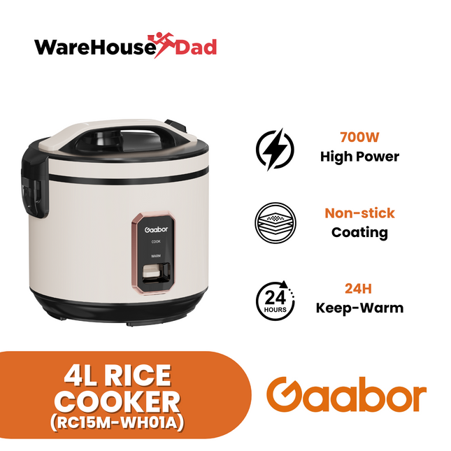 Gaabor Rice Cooker Mechanical One-Button Accurate Temperature Control (RC15M-WH01A)