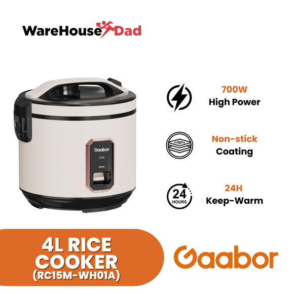 Gaabor Rice Cooker Mechanical One-Button Accurate Temperature Control (RC15M-WH01A)