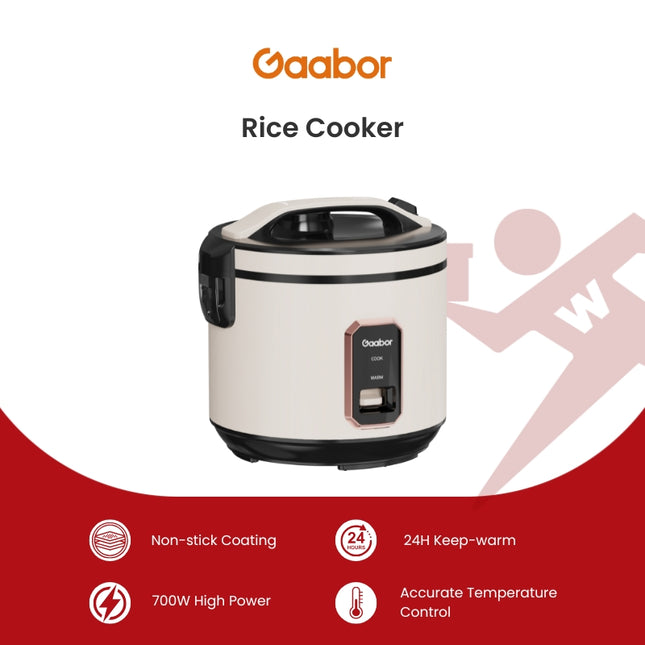 Gaabor Rice Cooker Mechanical One-Button Accurate Temperature Control (RC15M-WH01A)