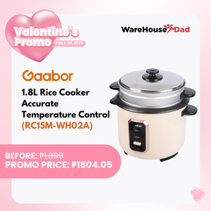 Gaabor Rice Cooker Accurate Temperature Control Equipped, Steamer Basket (RC15M-WH02A)