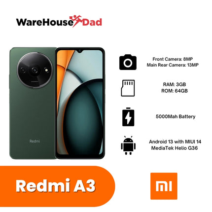 Xiaomi Redmi A3 Smartphone with FREE Lenovo HF130 Wired Earphone