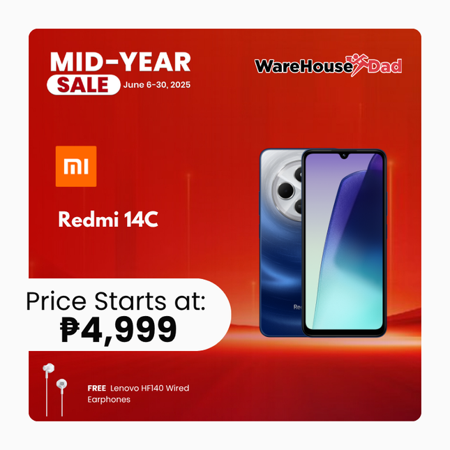 Xiaomi Redmi 14C Smartphone with Free Lenovo HF140 Wired Earphone