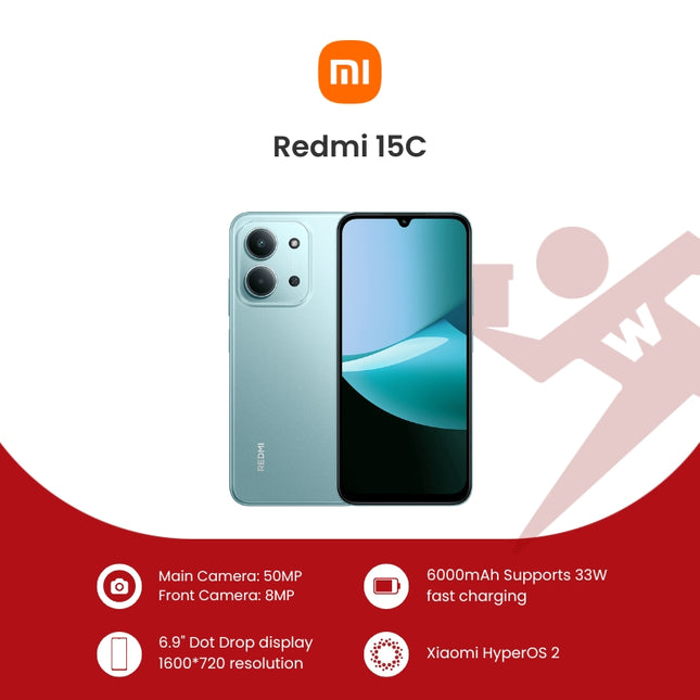 Xiaomi Redmi 15C with FREE Lenovo HF130 Earphones