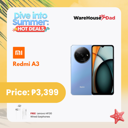 Xiaomi Redmi A3 Smartphone with FREE Lenovo HF130 Wired Earphone
