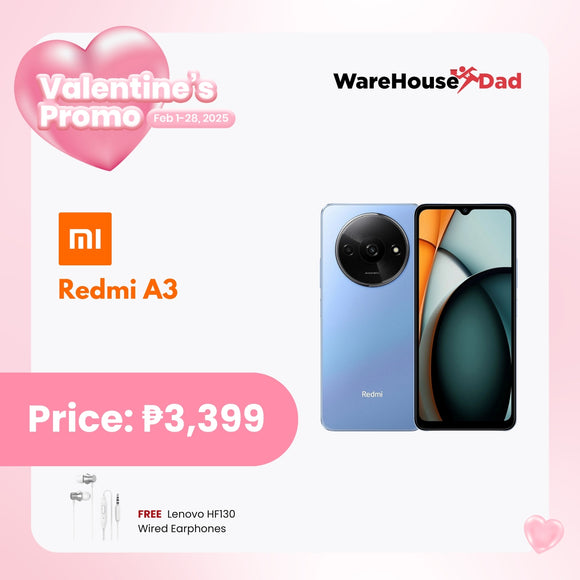 Xiaomi Redmi A3 Smartphone with Free Lenovo HF130 Wired Earphone