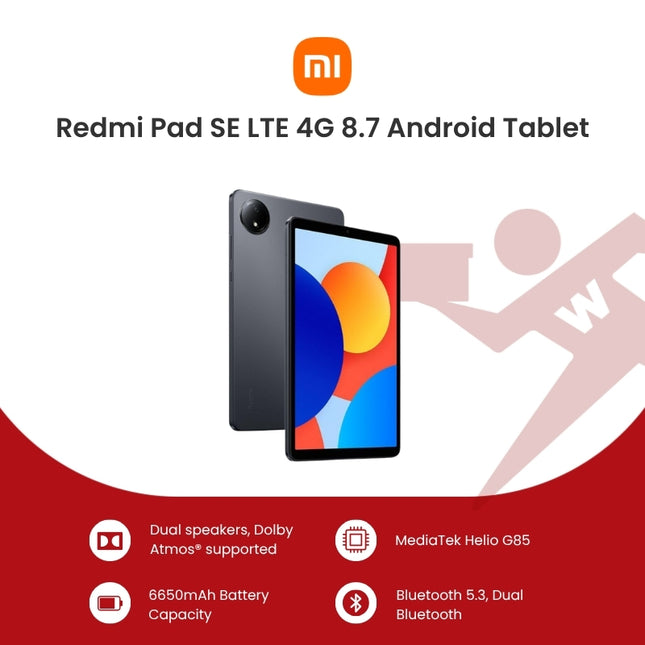 Xiaomi Redmi Pad SE LTE 4G 8.7 Android Tablet