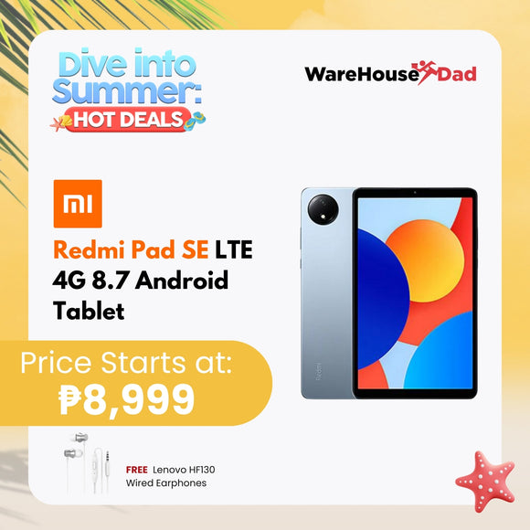 Xiaomi Redmi Pad SE LTE 4G 8.7 Android Tablet with  Free Lenovo HF130 Wired Earphone