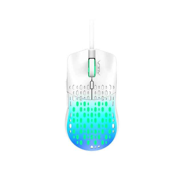 AULA S11 PRO Honeycomb Design Colorful Light Gaming Mice with 6 keys