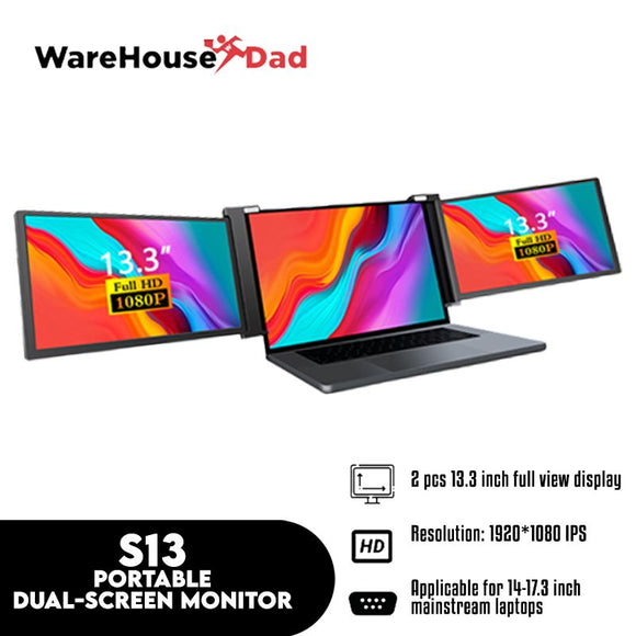 S13 Portable Dual Screen Monitor for Notebooks