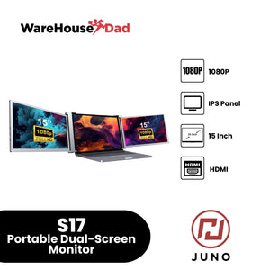 Juno S17 Portable Dual-Screen Monitors for Notebooks Free Lenovo HU75 Gaming Headset