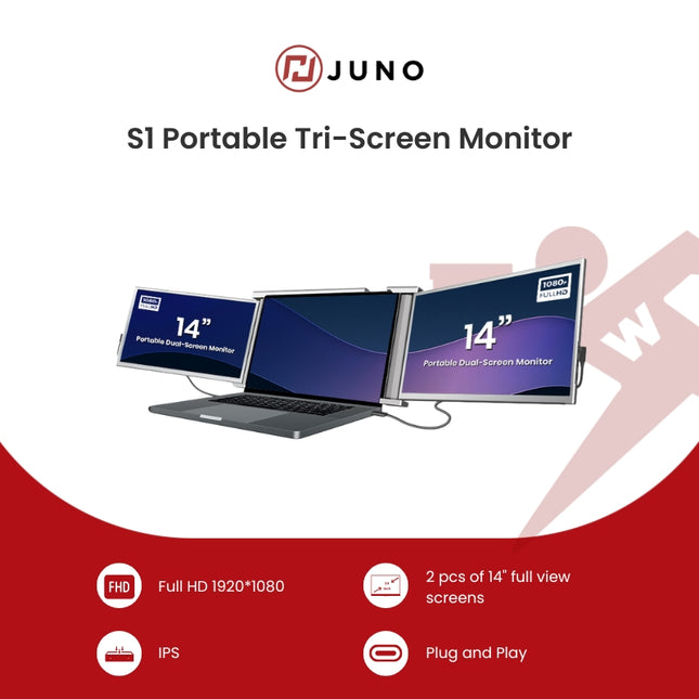 Juno S1 Portable Tri-Screen Monitor for Notebooks