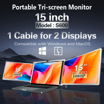 Juno S600 Portable Dual-Screen Monitor for Notebooks