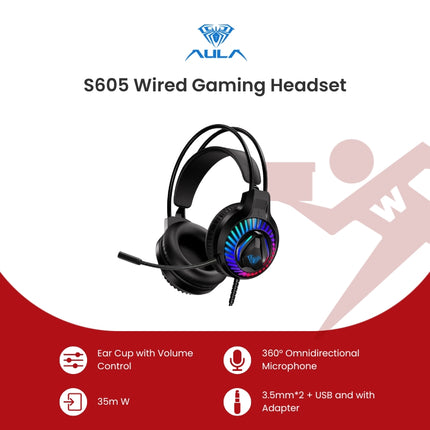 AULA S605 Wired Gaming Headset