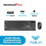 AULA AC101 USB Wired Keyboard and Mouse Combo