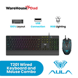 Aula T201 Wired Membrane Gaming Keyboard and Mouse Combo