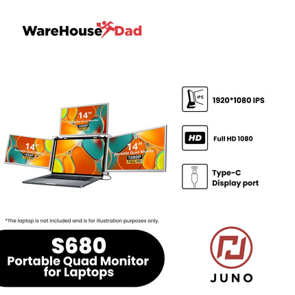 Juno S680 Portable Quad Monitor for Notebooks