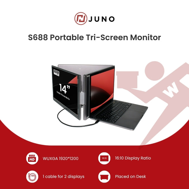 Juno S688 Portable Tri-Screen Monitor
