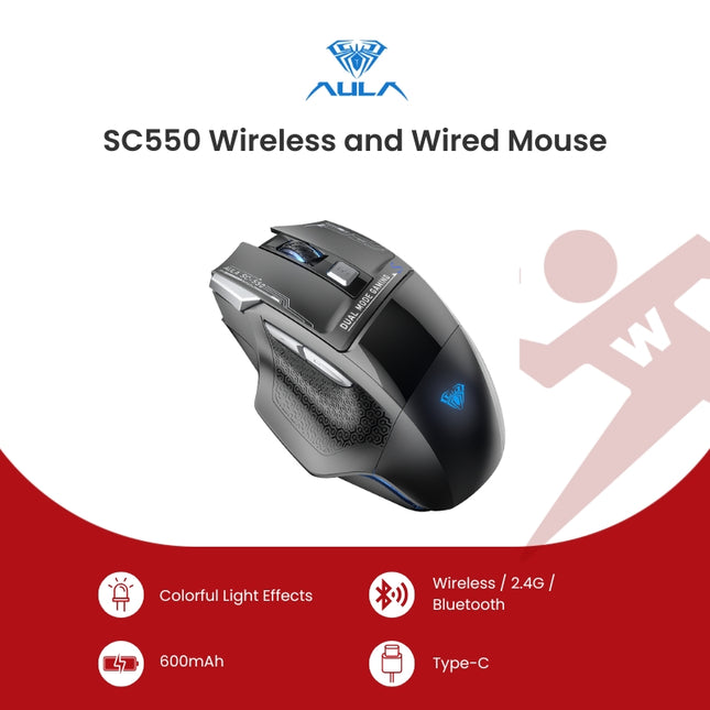 Aula SC550 Wireless and Wired Mouse