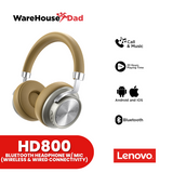 Lenovo HD800 Bluetooth Headphone with Mic (Wireless & Wired Connectivity)