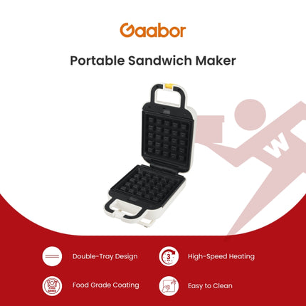 Gaabor Portable Sandwich Maker Multifunctional Toaster (SM60M-WH01A)