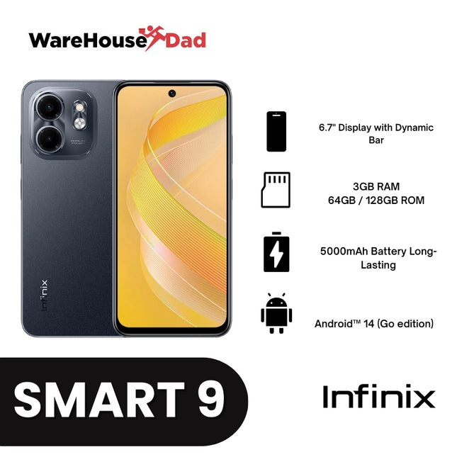 Infinix Smart 9 Smartphone with FREE Lenovo HF130 Wired Earphone