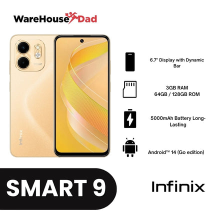 Infinix Smart 9 Smartphone with FREE Lenovo HF130 Wired Earphone