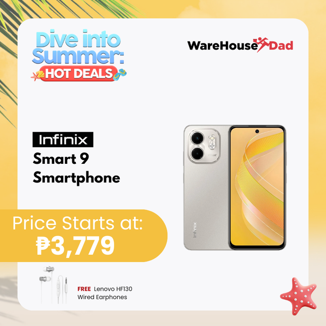 Infinix Smart 9 Smartphone with FREE Lenovo HF130 Wired Earphone