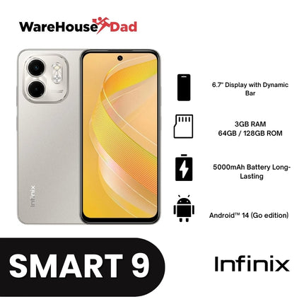 Infinix Smart 9 Smartphone with FREE Lenovo HF130 Wired Earphone