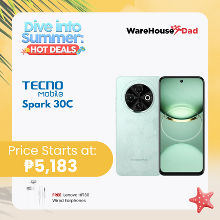 Tecno Spark 30C Smartphone with FREE Lenovo HF130 Wired Earphone