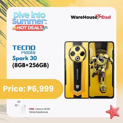 Tecno Spark 30 8GB+256GB Smartphone with FREE Lenovo HF130 Wired Earphone
